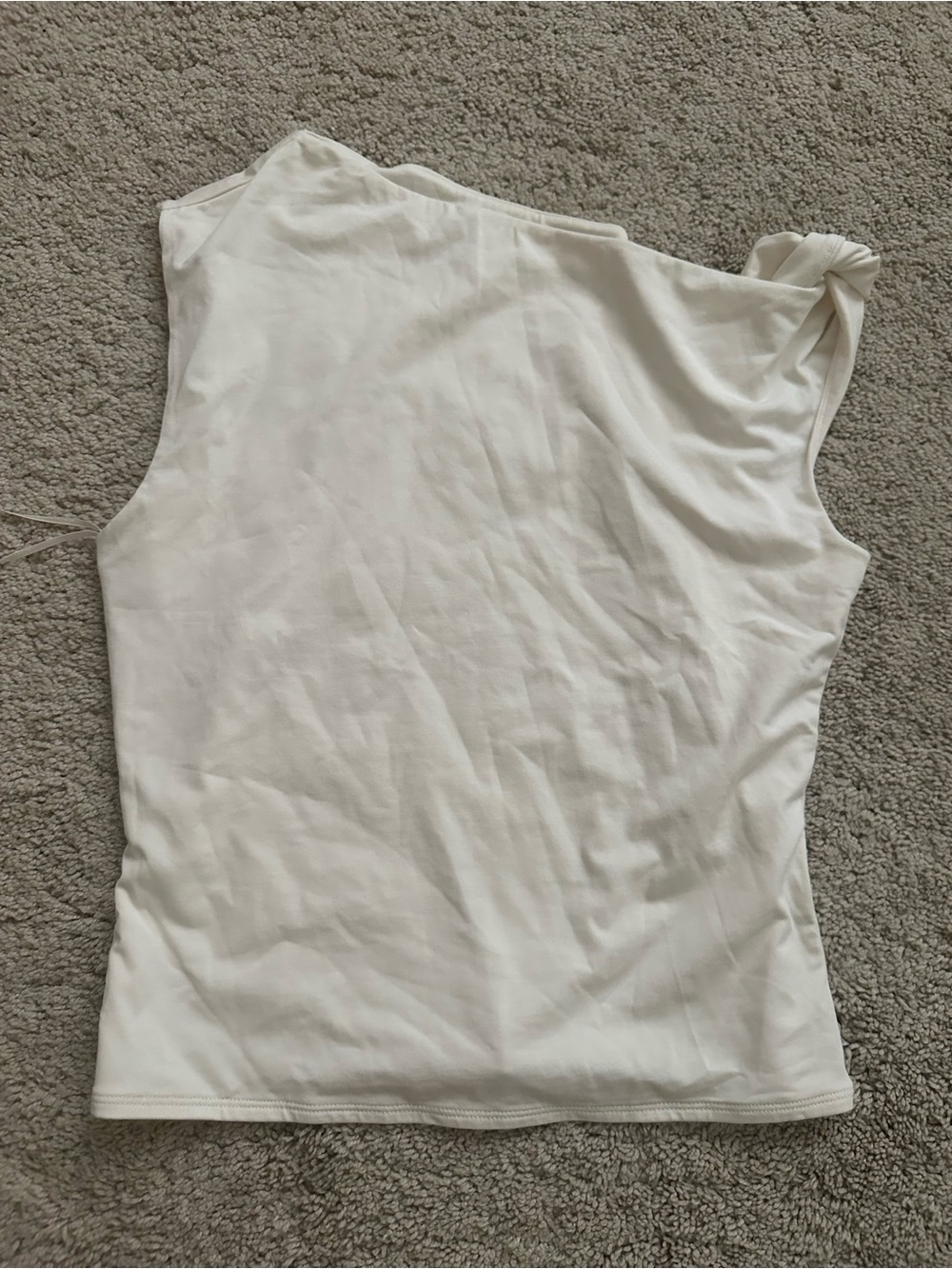 Abercrombie & Fitch Cream One-Shoulder Knot Tank